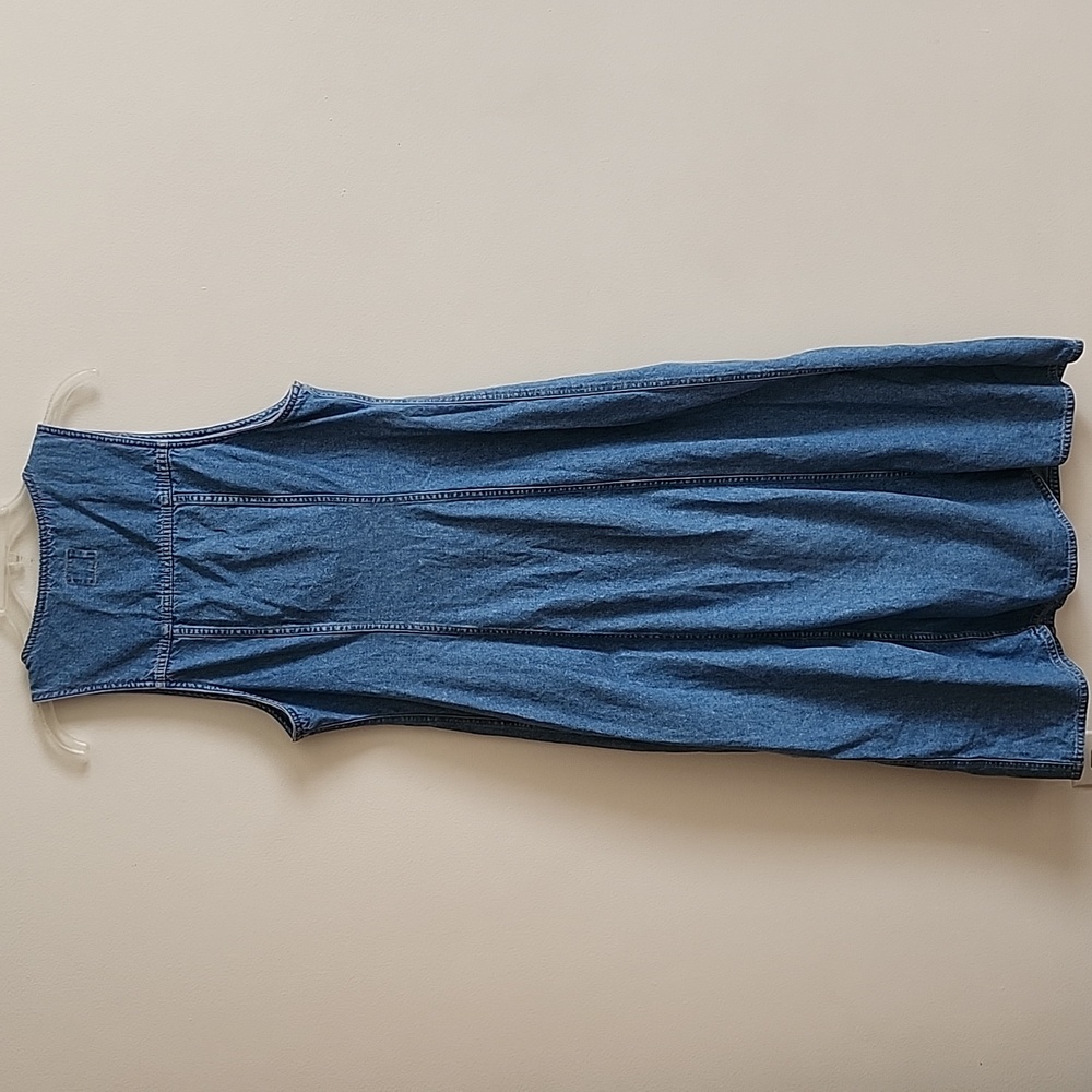 Liz Wear Vintage Denim Snap Down Sleeveless Button-Down Dress Cotton Womens Med - Picture 7 of 7